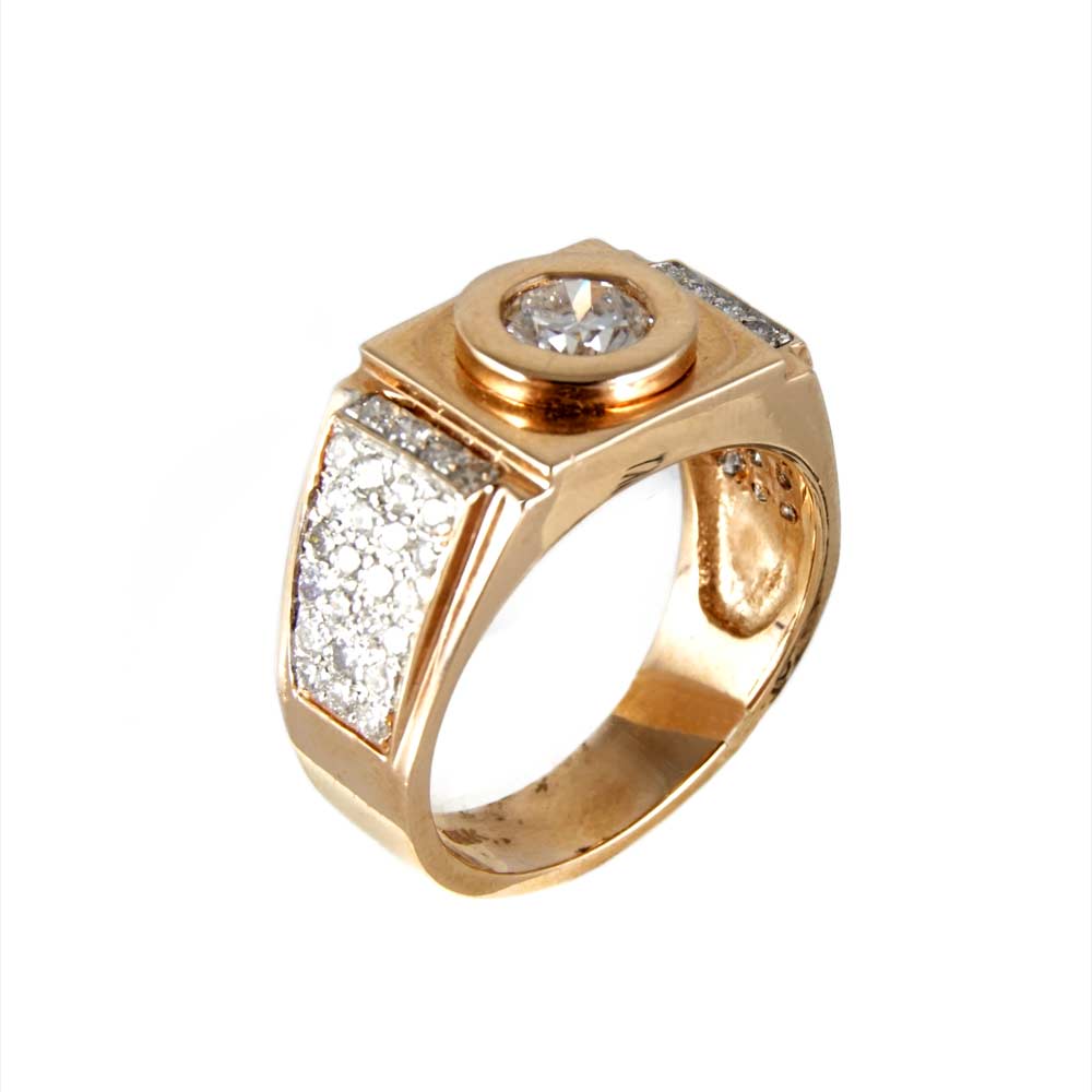 14k Gold Diamond Ring for Men image 0