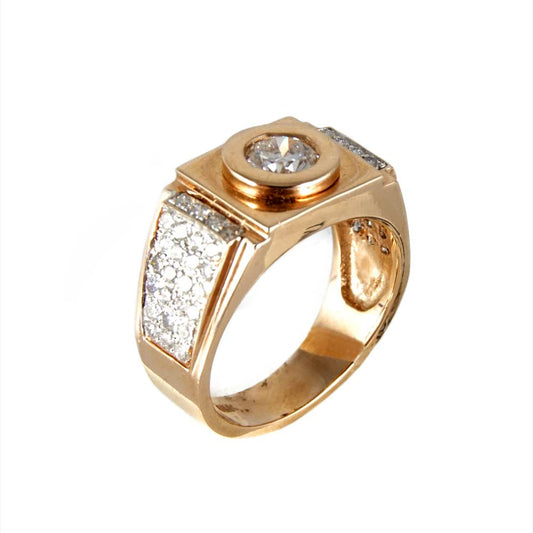 14k Gold Diamond Ring for Men image 0