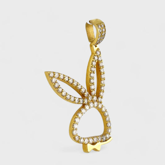 14K Yellow Gold Playboy Bunny Pendant image 1