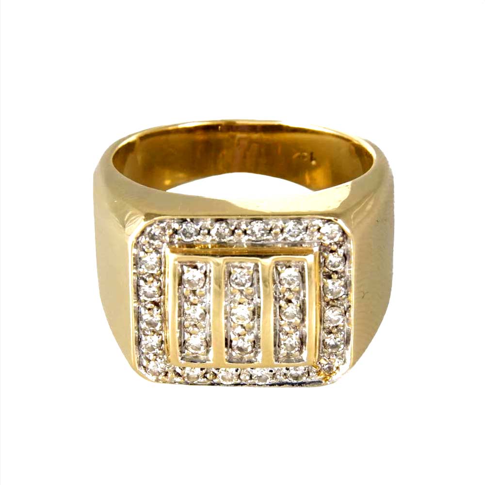 14k Yellow Gold Diamond Panels Ring image 2
