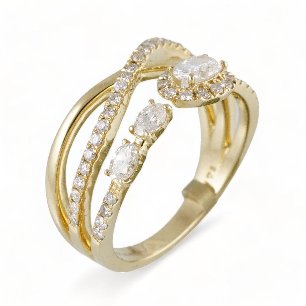 14k Gold Diamond Twisted Ring image 0