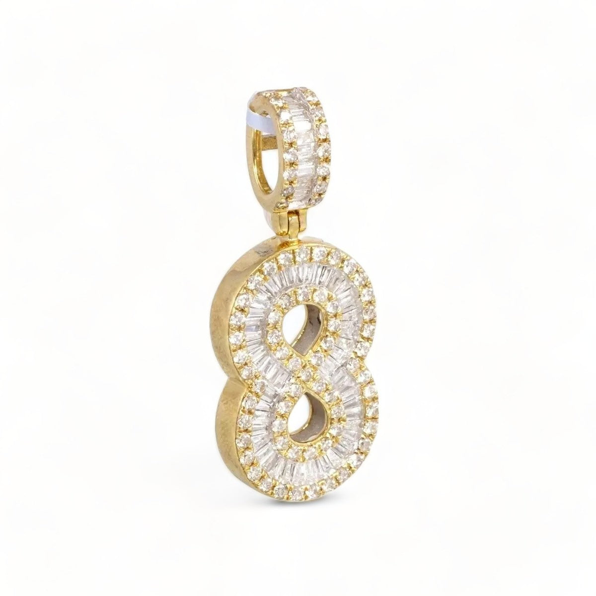 Number 8 Diamond Gold Charm 10k image 0