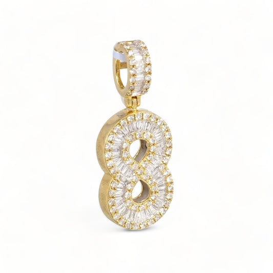 Number 8 Diamond Gold Charm 10k image 0
