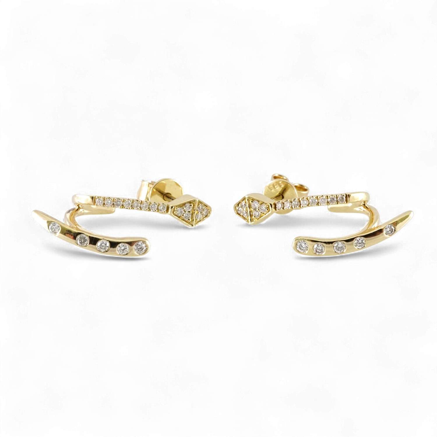 14k Yellow Gold Diamond Design Earring image 0