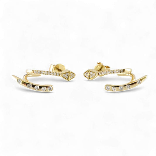 14k Yellow Gold Diamond Design Earring image 0