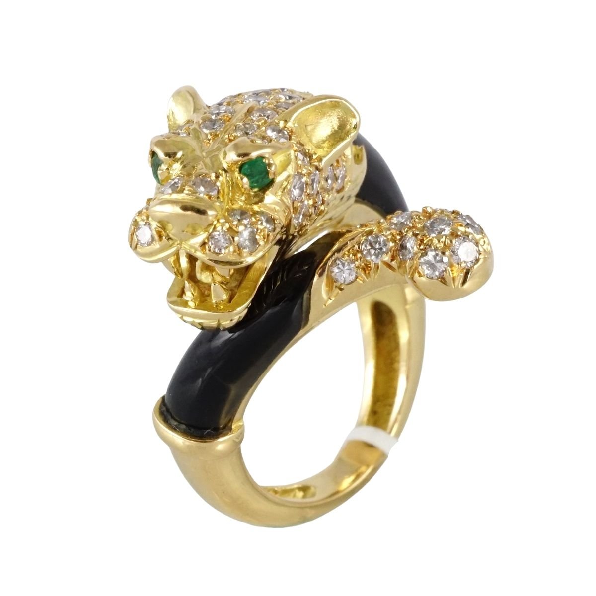 18k Gold Diamond Panther Ring image 3