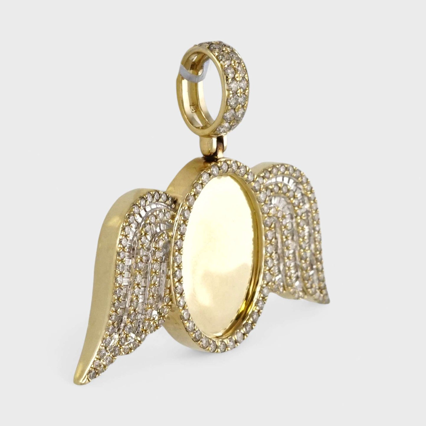 10k Yellow Gold Diamond Two Winds Frame Pendant image 1