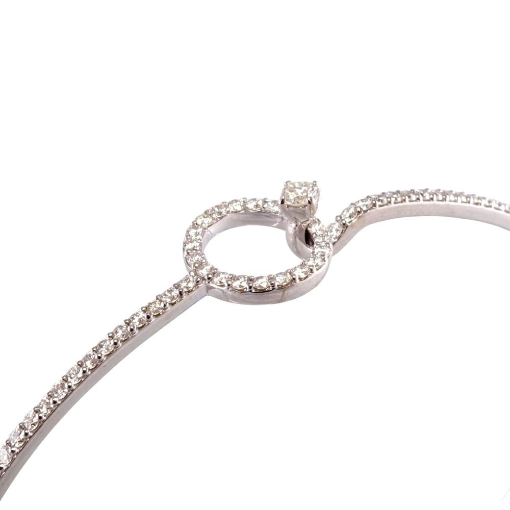 Diamond Tennis White Gold Bangle 14k image 2