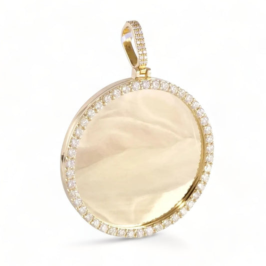 14k Yellow Gold Diamond Framing Medal image 0