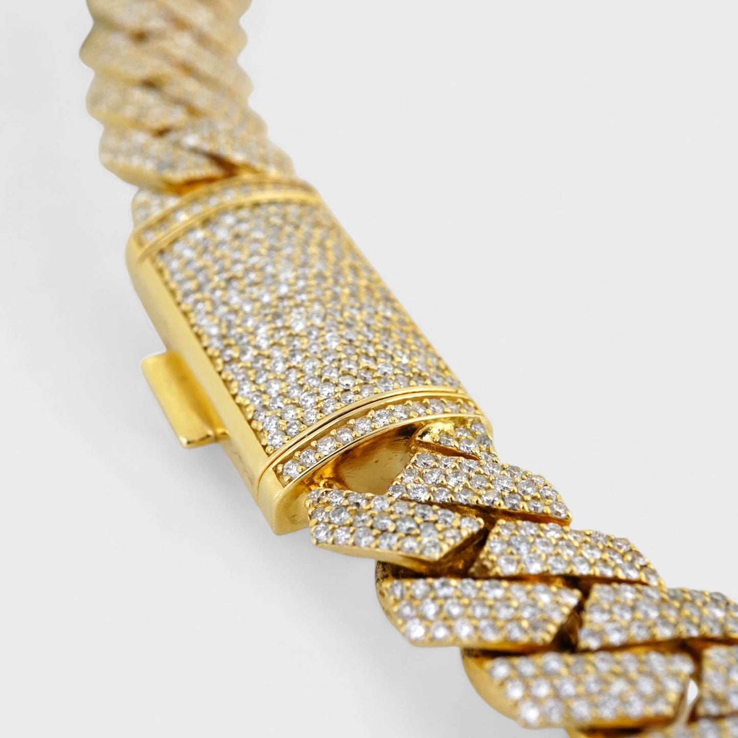 14k Yellow Gold Full Diamond Prong Setting Chain image 1