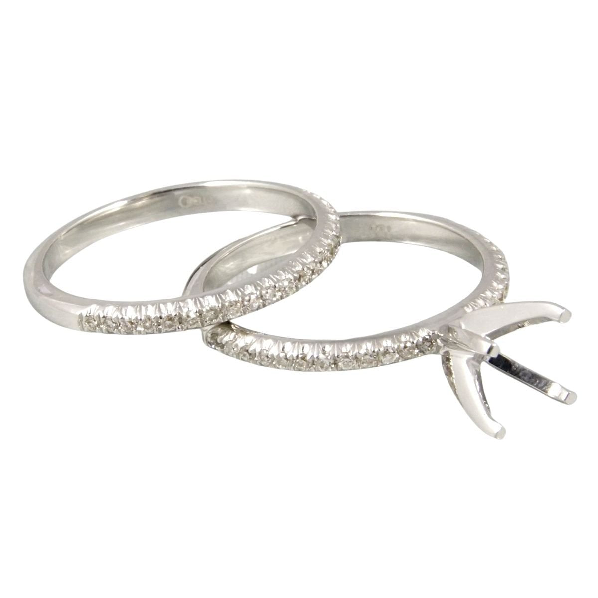 18k White Gold Customized Diamond Wedding Ring image 1