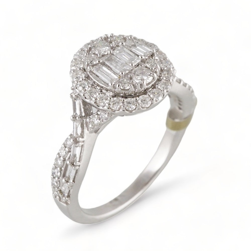 14k White Gold Diamond Round Ring image 0