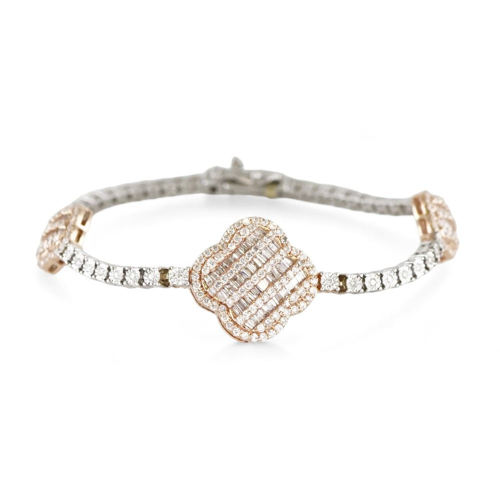 10k White & Rose Gold Diamond Tennis Bracelet image 0