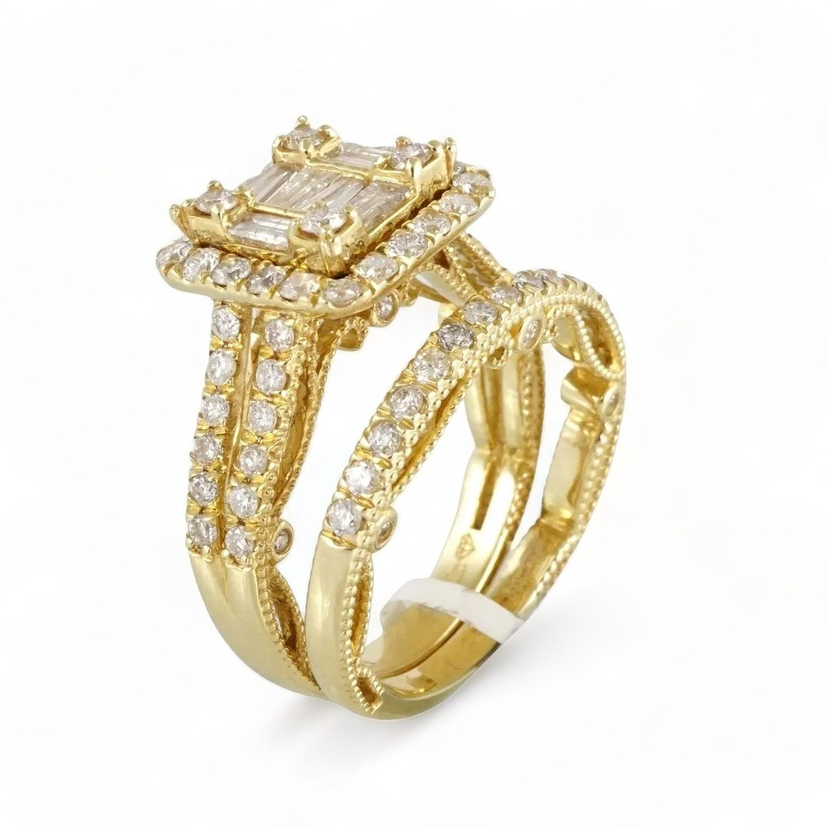 14k Gold Diamond Square Ring for Women image 0