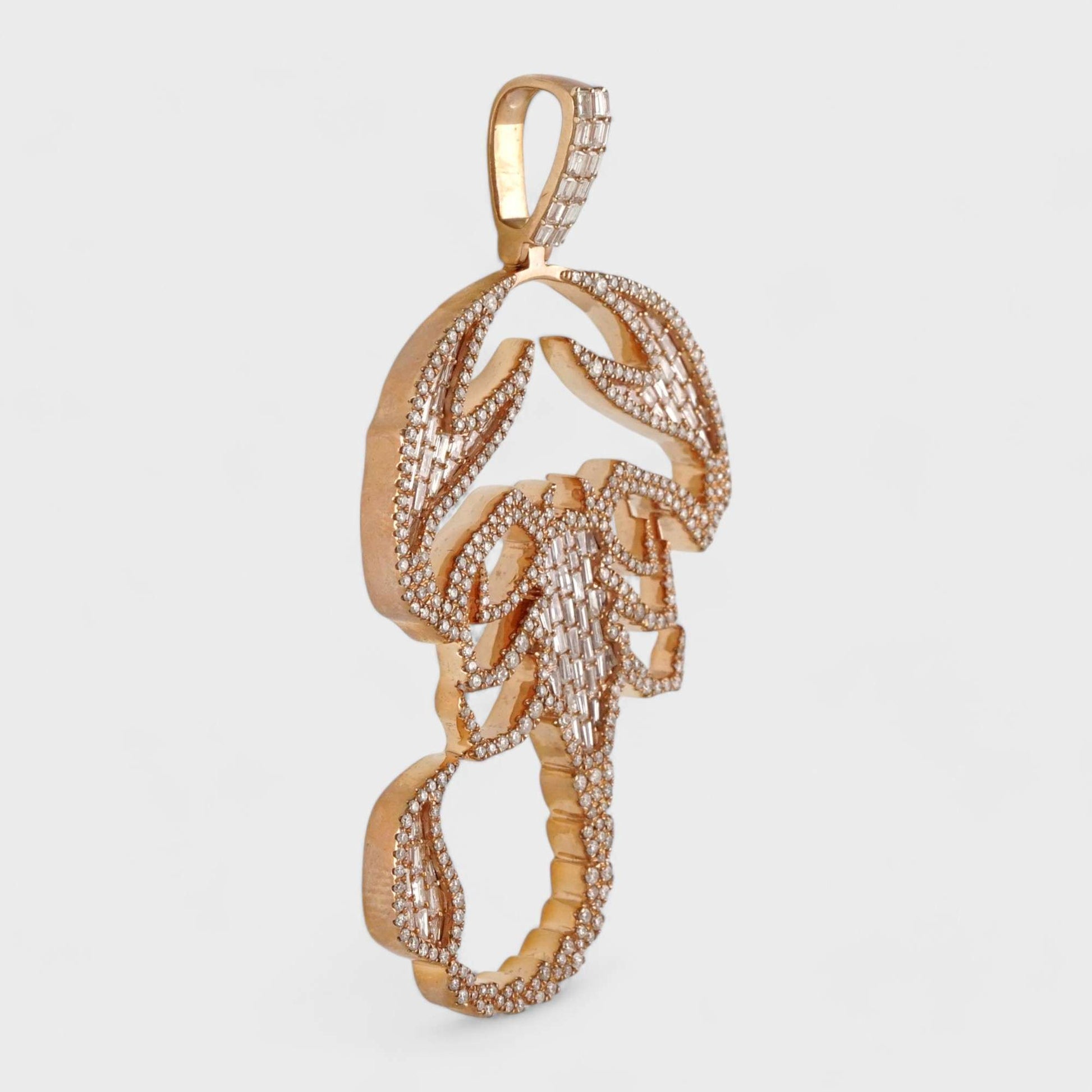 10k Rose Gold Full Diamond Scorpion Pendant image 1