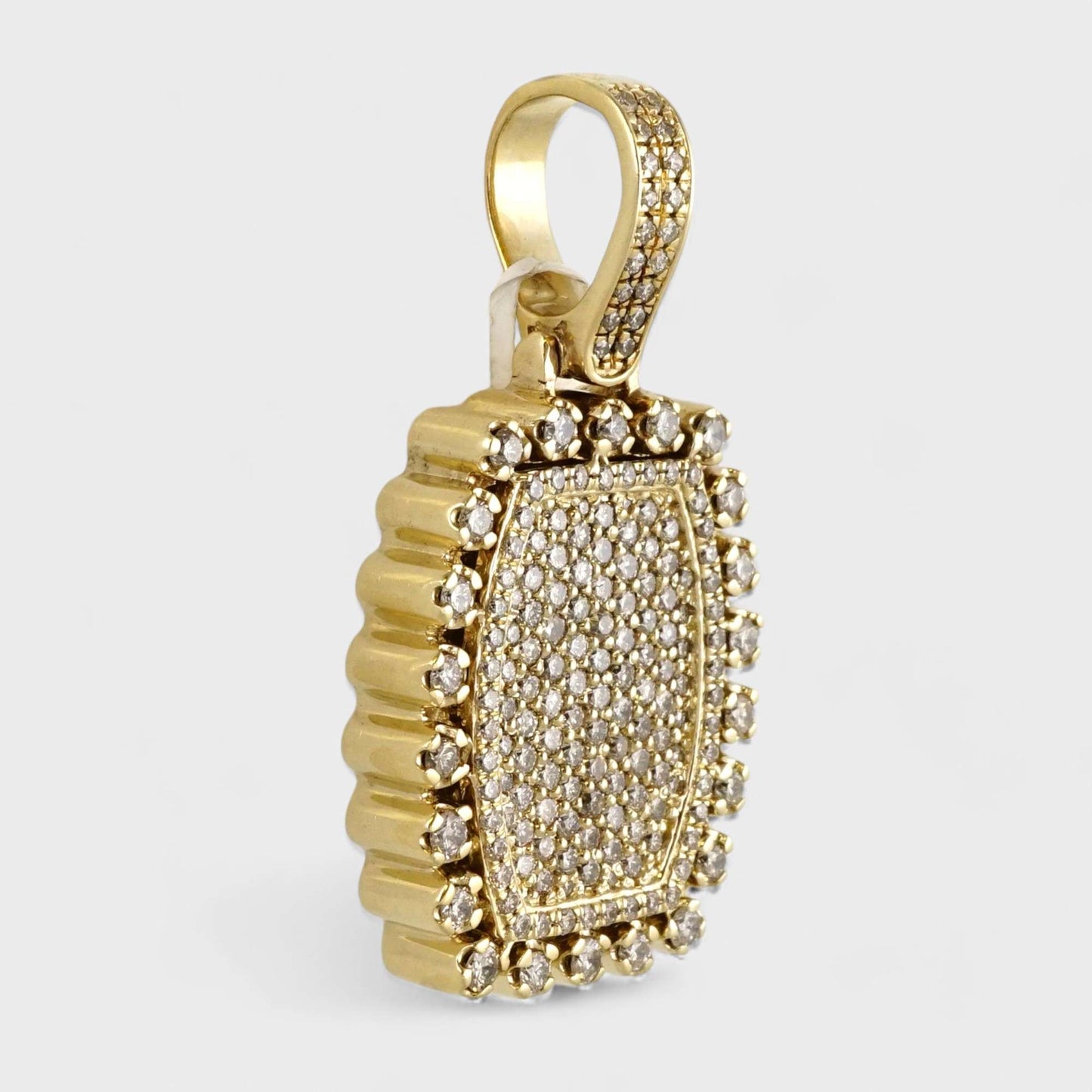 14k Yellow Gold Diamond Plate Pendant image 1