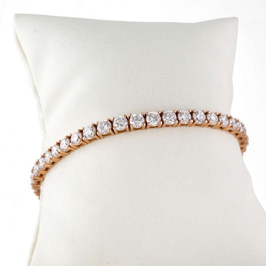 14k Rose Gold LAB Diamond Tennis Bracelet image 1
