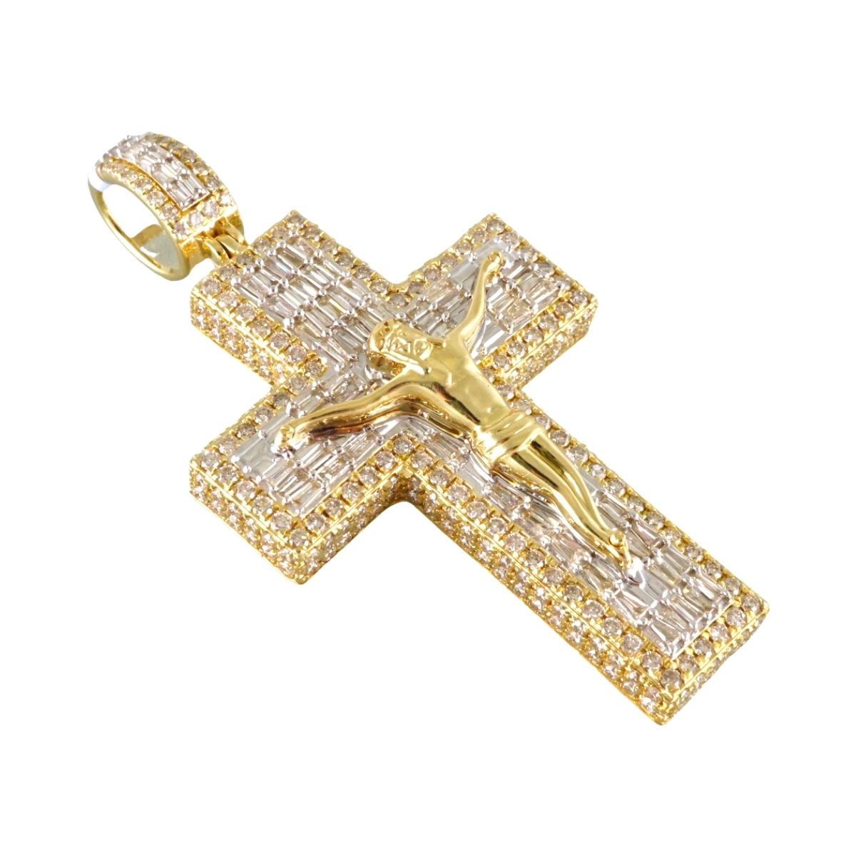 14k Gold Diamond Crucifix Pendant image 1