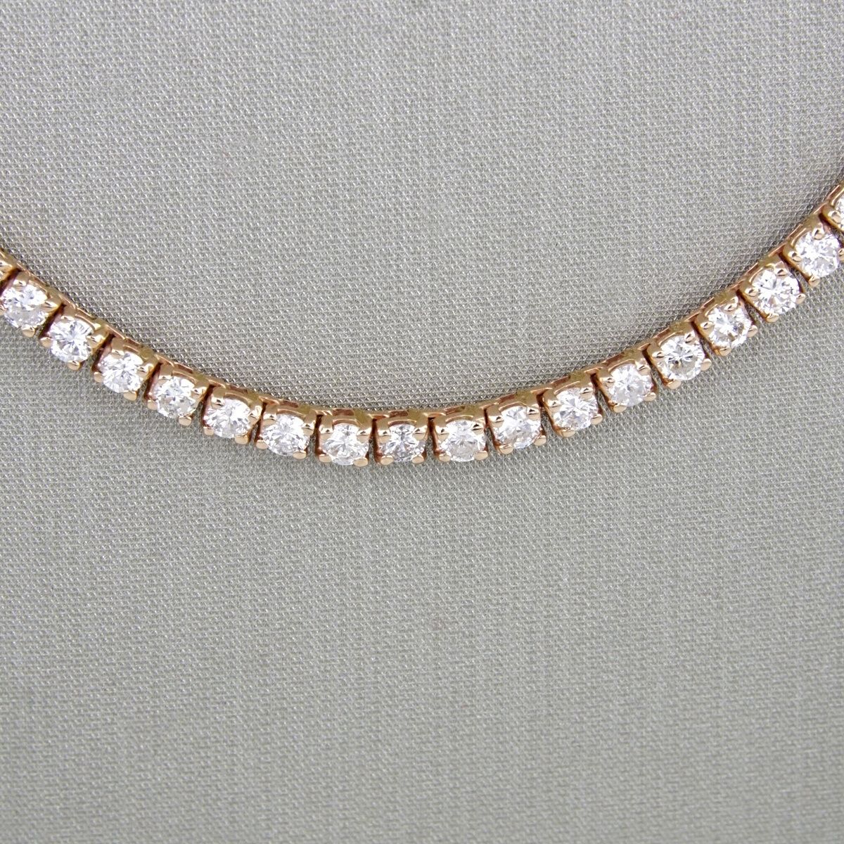 14k Rose Gold Diamond Tennis Chain image 2