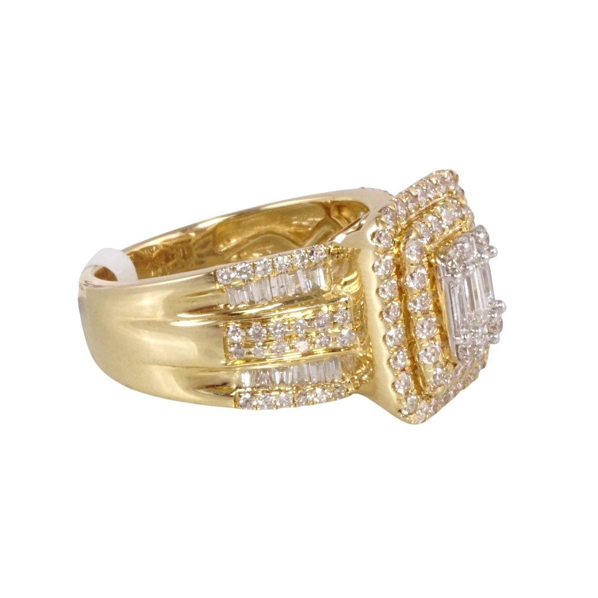 14k Gold Diamond Square Ring image 2