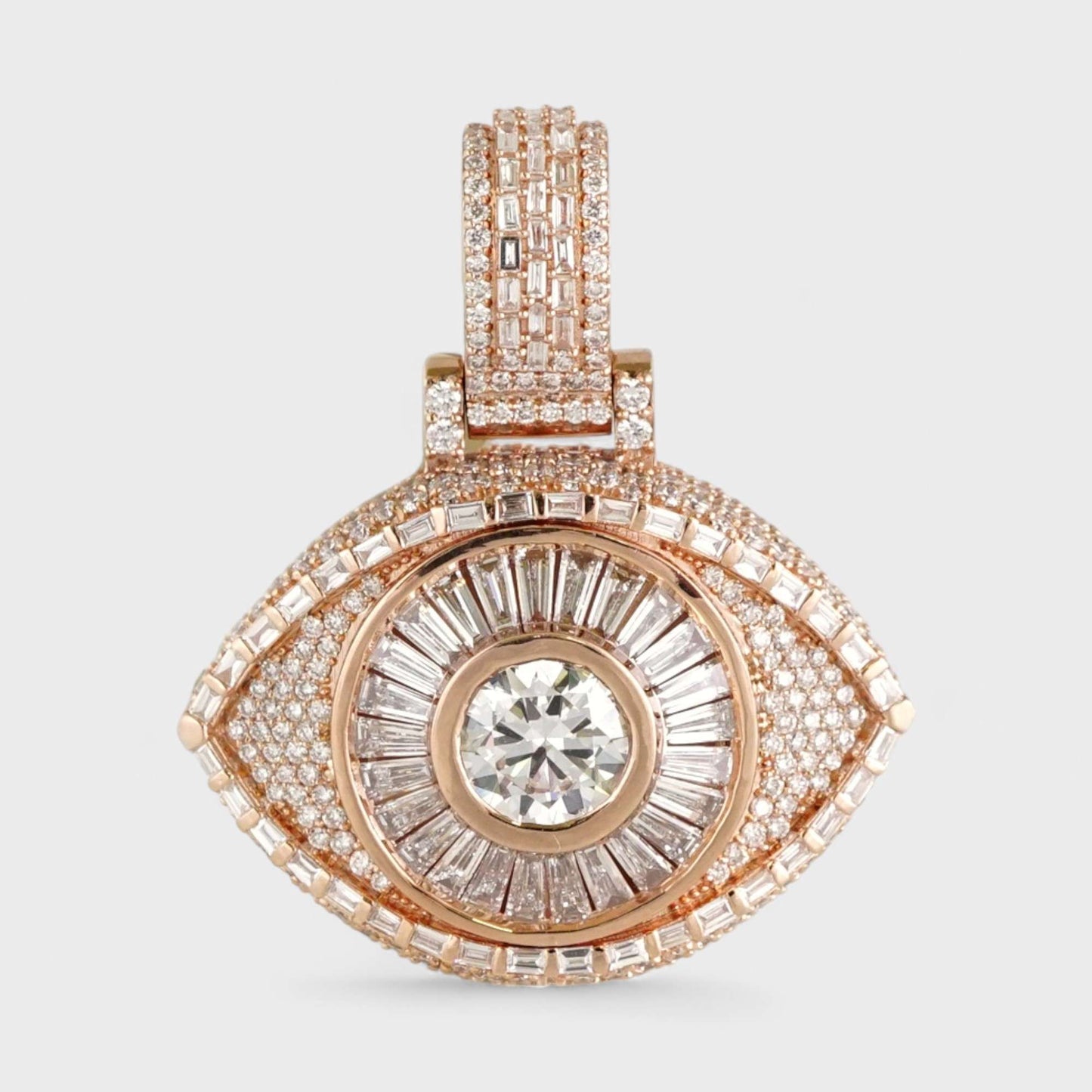 14k Rose Gold Diamond Eye Pendant image 0