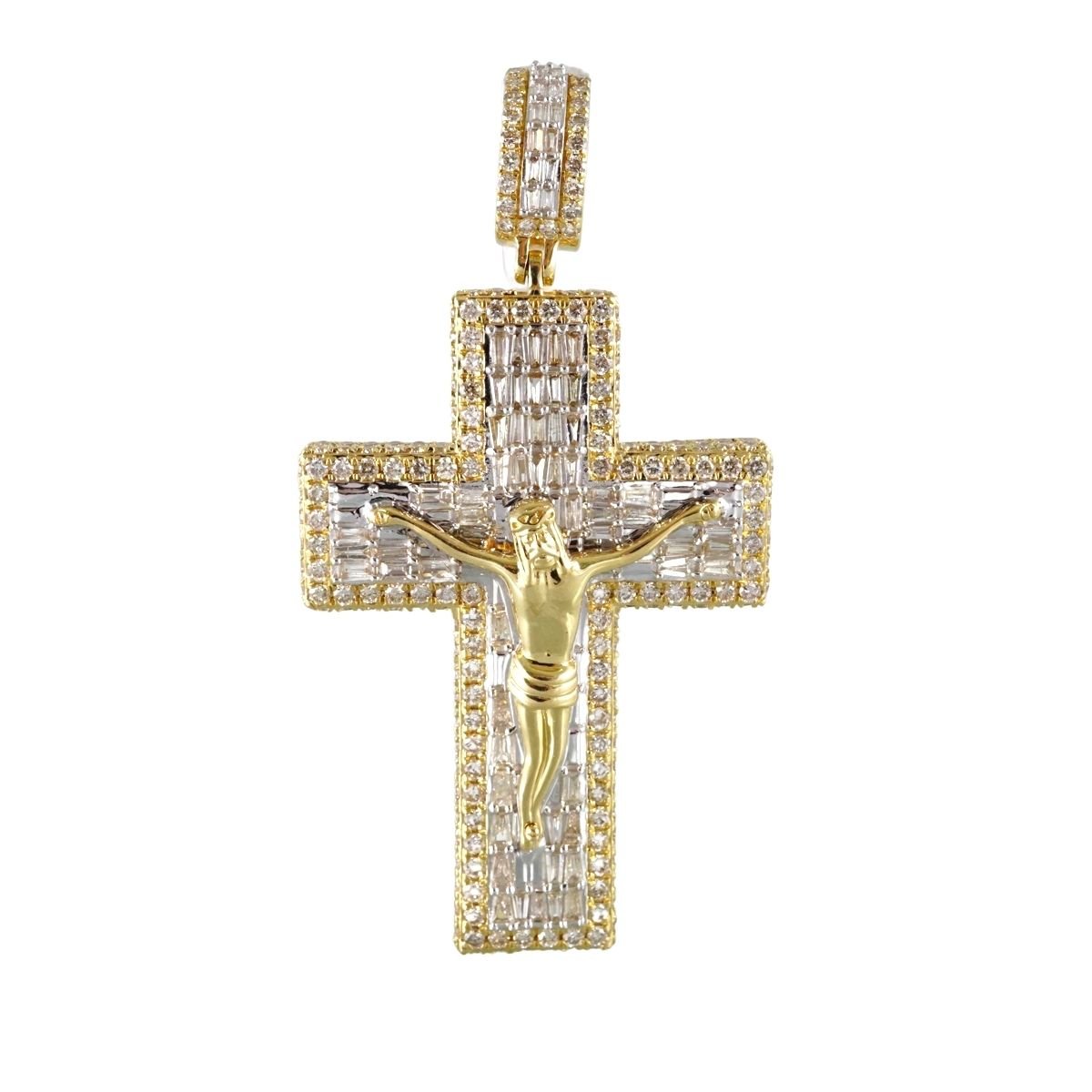 14k Gold Diamond Crucifix Pendant image 2