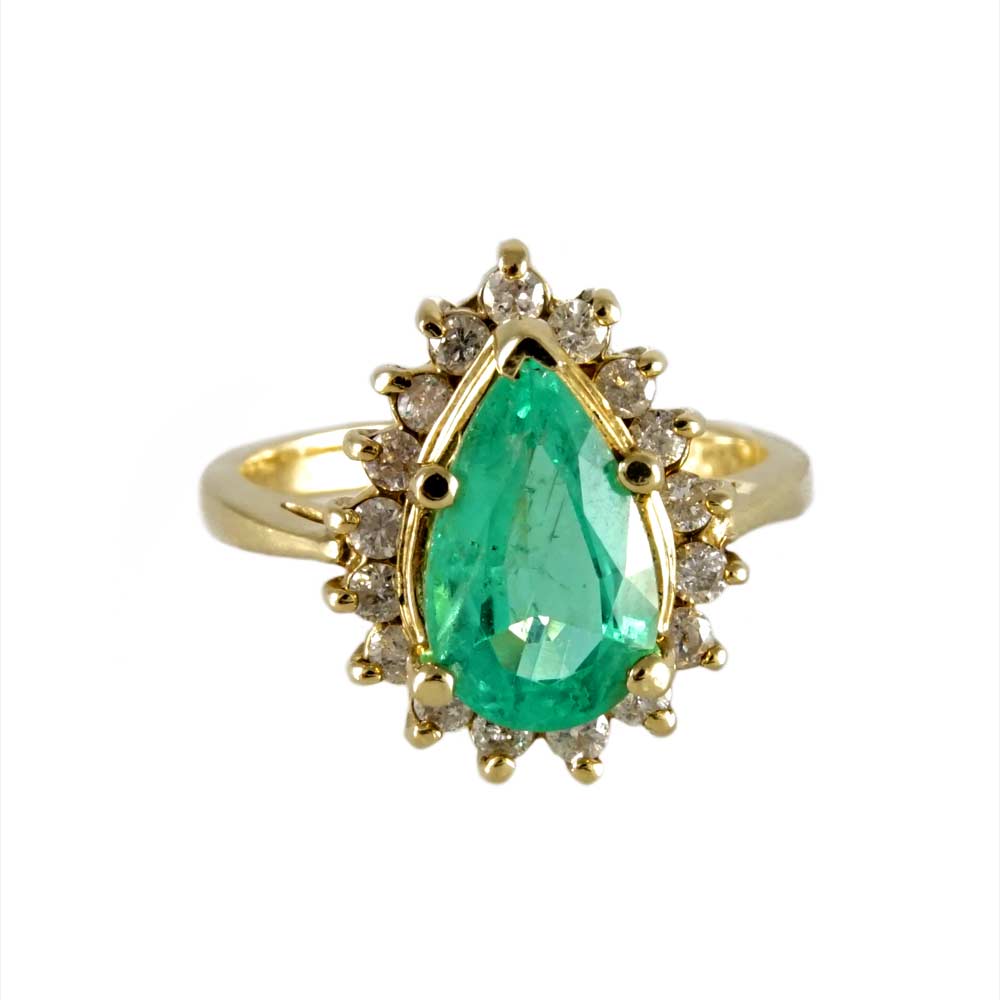 14k Yellow Gold Green Stone Ring image 2