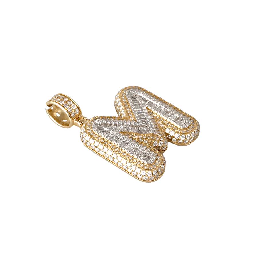 14k Gold Diamond Letter Charm image 1