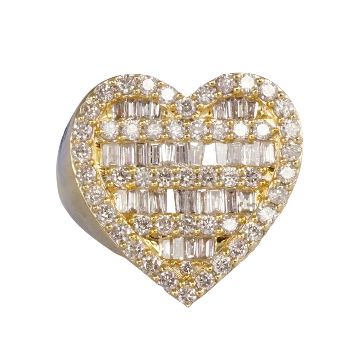 14k Gold Diamond Heart Gold Ring image 2