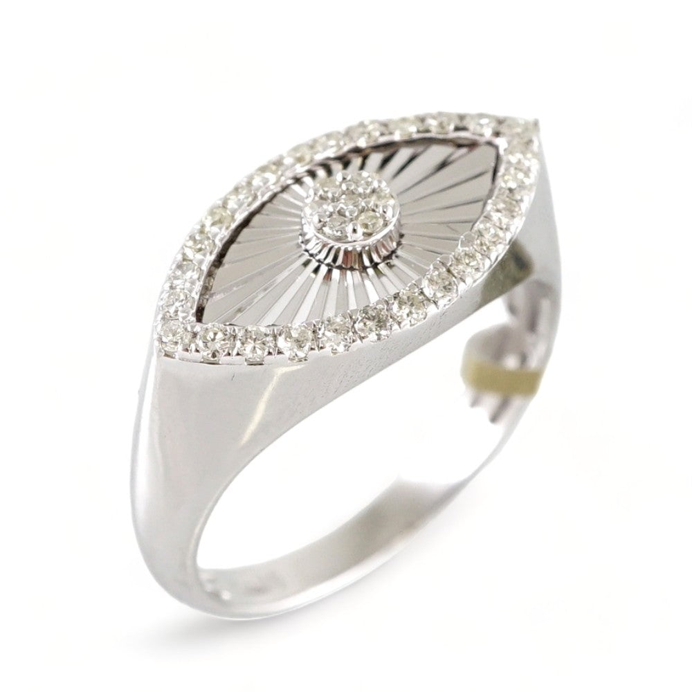 10k White Gold Diamond Eye Ring image 0