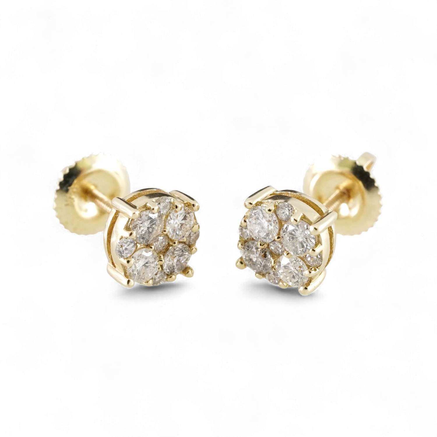 Round Diamond Earrings in 14k Yellow Gold image 0