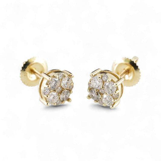 Round Diamond Earrings in 14k Yellow Gold image 0