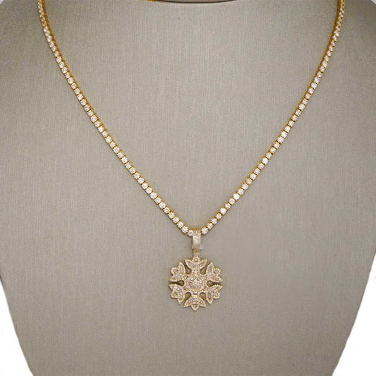 14k Yellow Gold Tennis Diamond Pendant image 1