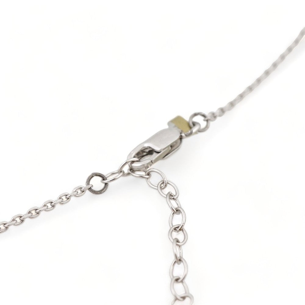 14k White Gold Diamond Heart Chain image 2