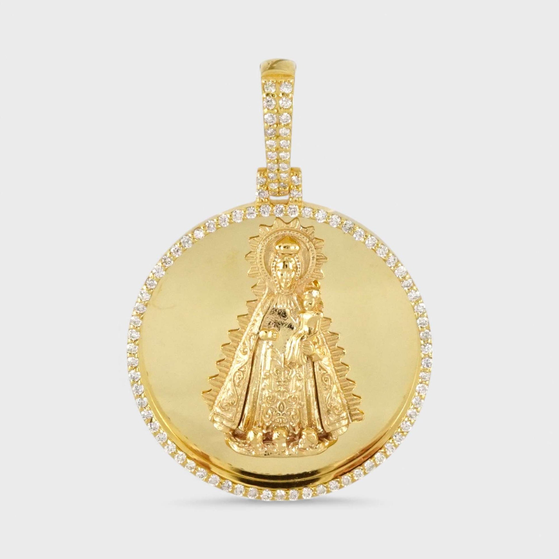 14k Yellow Gold Virgen de Regla Medal image 0