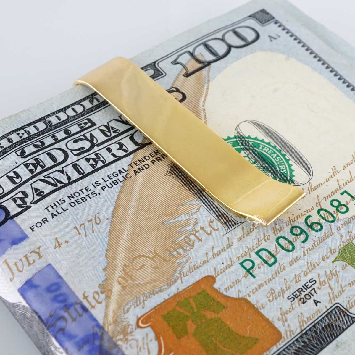 14k Gold Diamond Custom Money Clip image 1