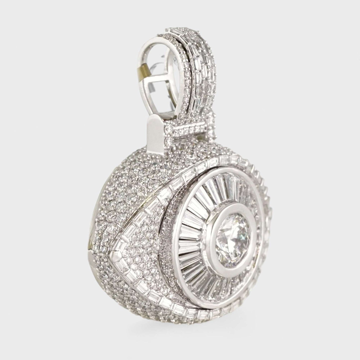 14k White Gold Diamond Eye Pendant image 1