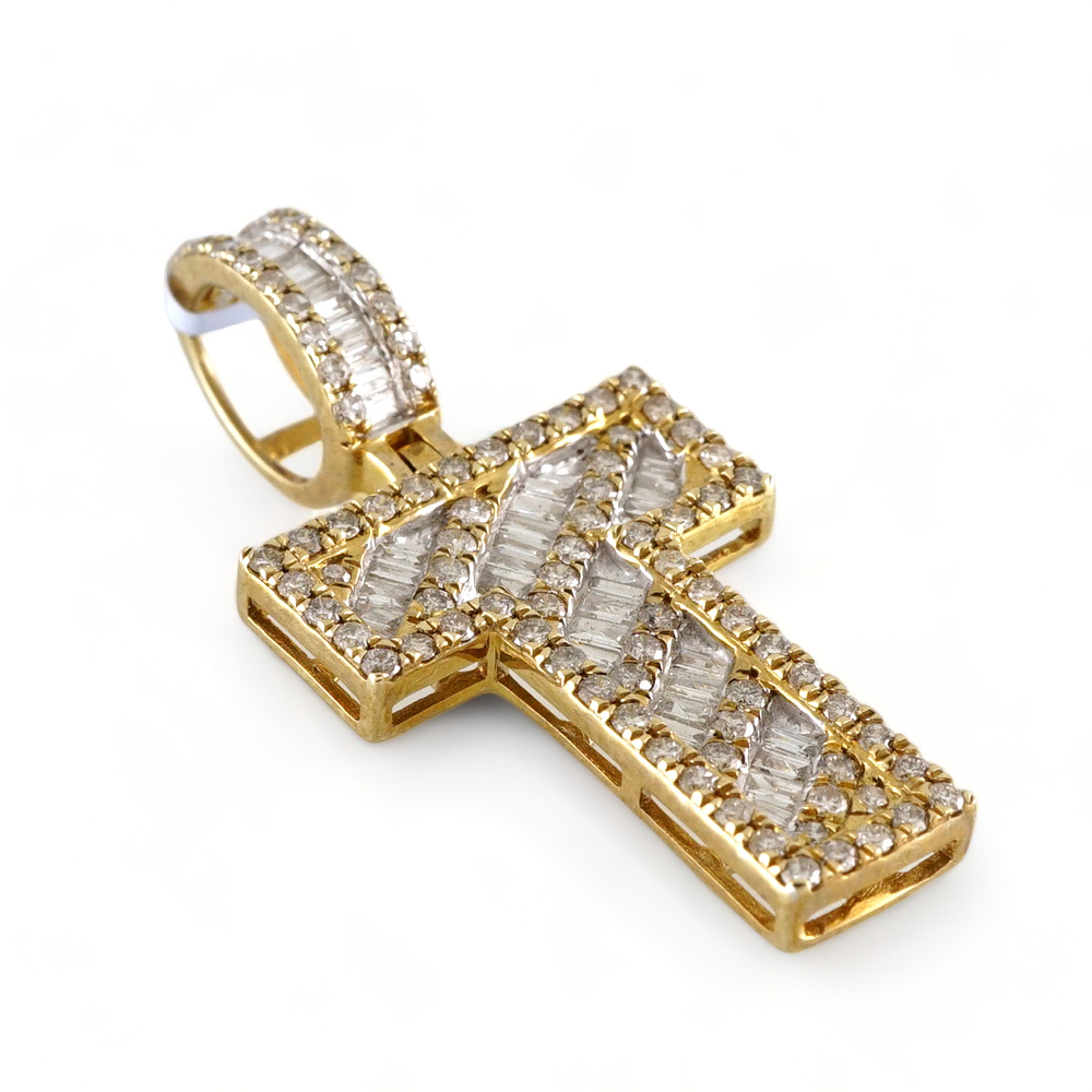 10k Yellow Gold Diamond "T" Initial Pendant image 1