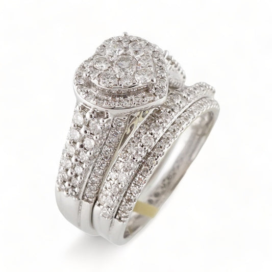 14k White Gold Heart Ring image 0