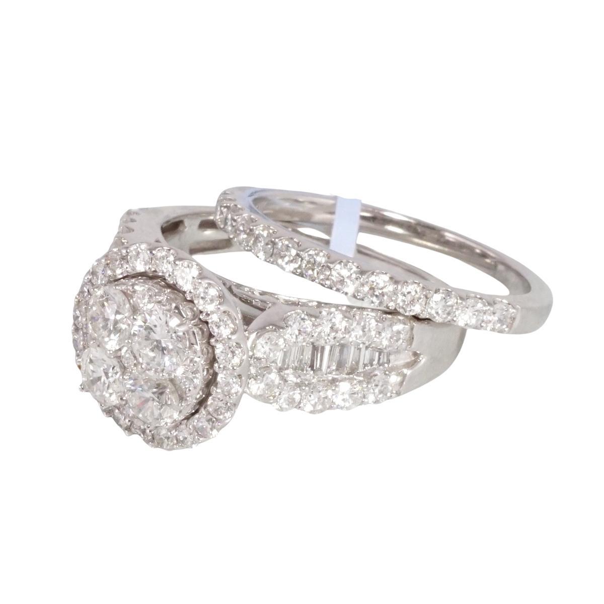 Diamond Duo White Gold Ring 14k image 2