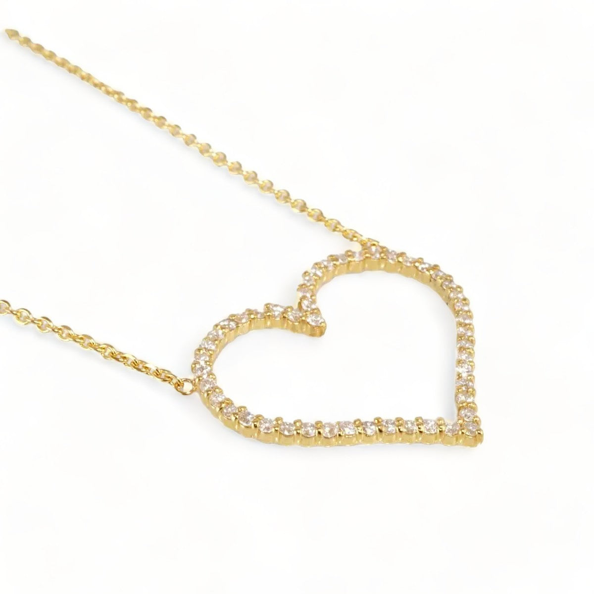 14k Gold Diamond Heart Pendant image 0
