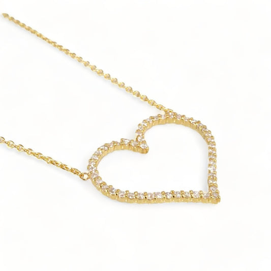 14k Gold Diamond Heart Pendant image 0