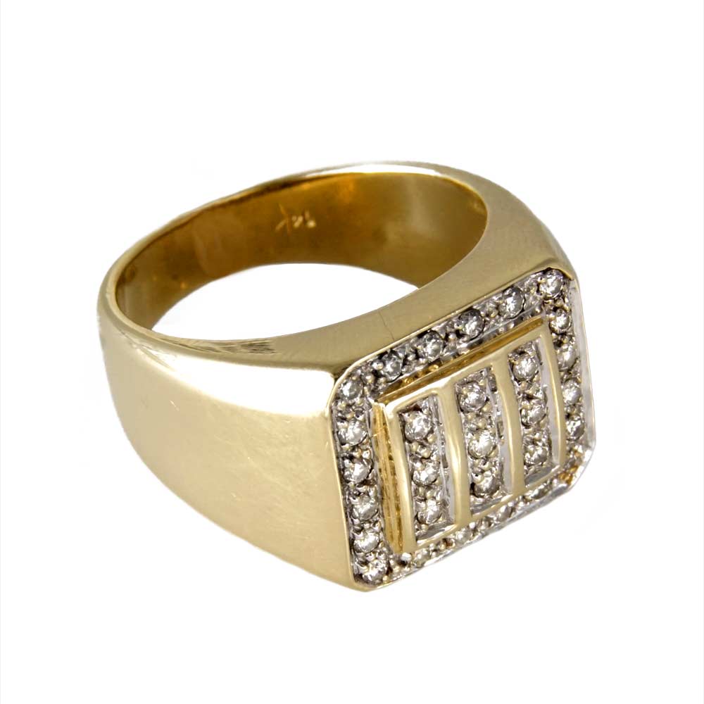 14k Yellow Gold Diamond Panels Ring image 1