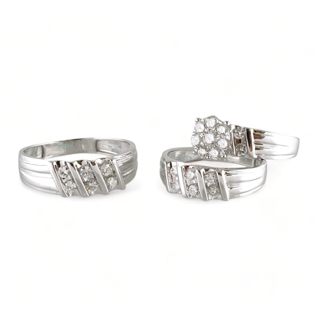 14k White Gold Diamond Engagement Ring image 1