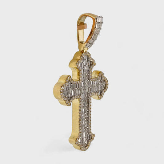 Men's 10k Yellow Gold Full Diamond Cross image 1