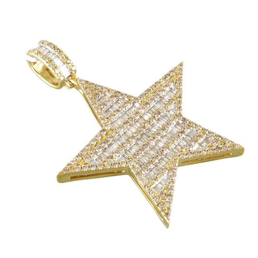 10k Gold Diamond Star Pendant image 1