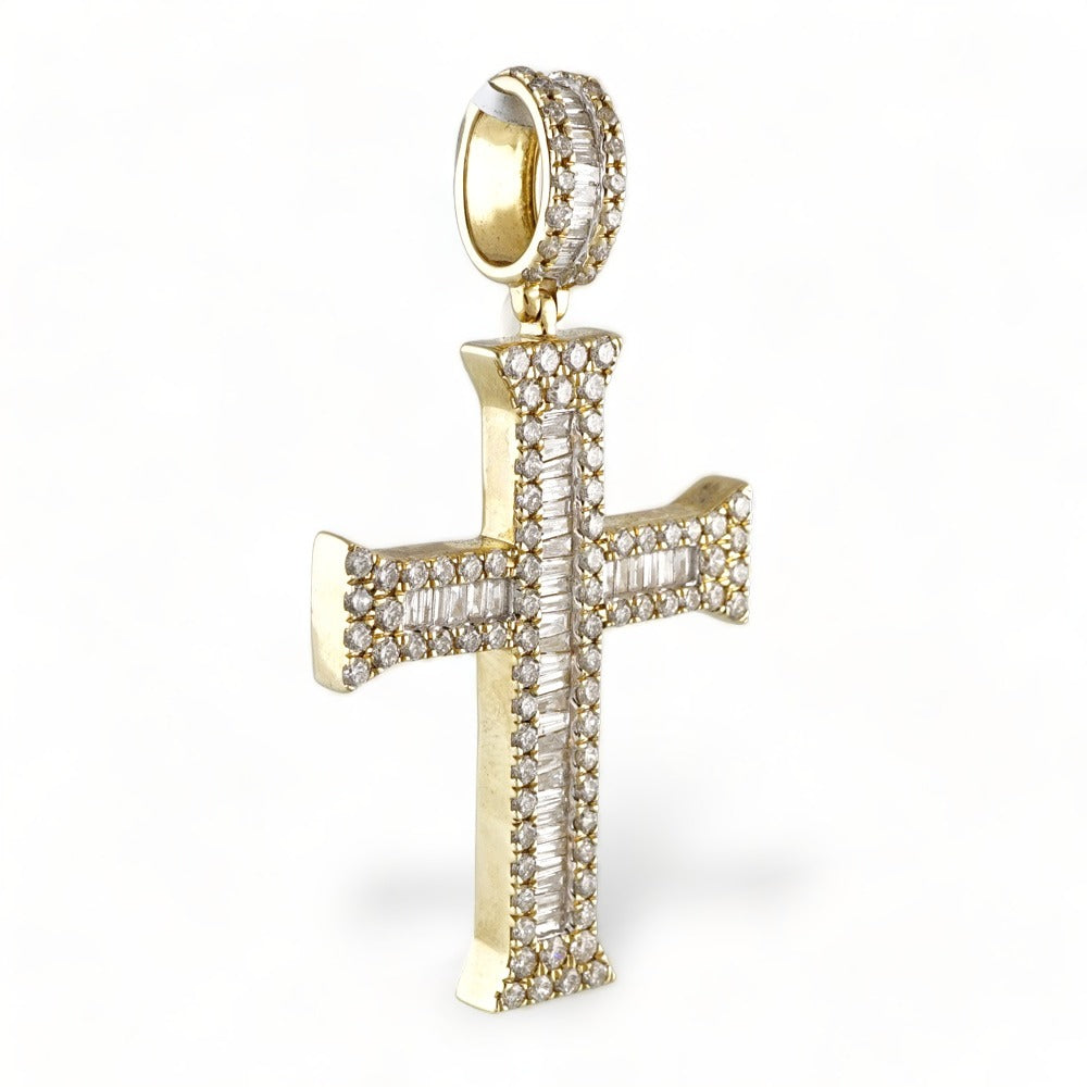14k Gold Diamond Crucifix Pendant image 0