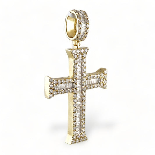 14k Gold Diamond Crucifix Pendant image 0
