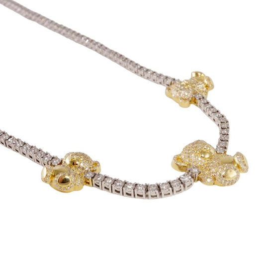 10k White and Yellow Gold Diamond Chain image 0