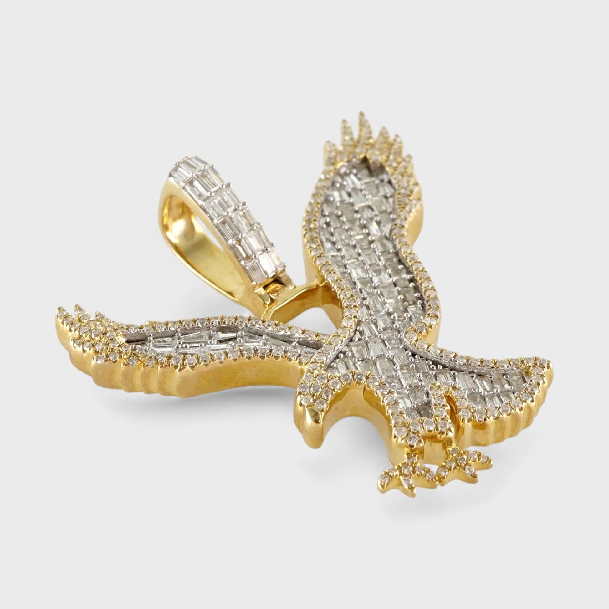 10k Yellow Gold Full Diamond Eagle Pendant image 2